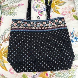 Retired Alpine Black Vera Bradley Tote EUC